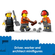 LEGO City Cement Mixer Truck Building Toy with Rotating Drum, 371 Pieces, Multicolor, Ages 7+, Includes 3 Minifigures, 60478