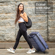 Concetta 3 Pcs ABS Hardside Luggage Set, Lightweight Expandable Hard Shell Suitcases with TSA Lock, 360 Spinner Wheels, Blue, ELCO-XLX