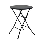 Mainstays 31 Inch Round High-Top Folding Table with Reinforced Metal Frame Black