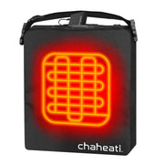 Chaheati 7V Rechargeable Battery Heated Seat Cushion with Touch-Button Control, Black, Adjustable Shoulder Strap, CHA-SC-7V-BK