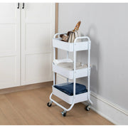 Mainstays 658039745 Metal Frame Laundry Basket Sorter, Arctic White, 3 - Tier