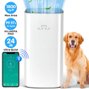 VUSIGN AZ5101VC Air Purifier for Large Rooms up to 1800 Sq.ft, HEPA Filter with Activated Carbon, Quiet Sleep Mode, White