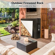Nalone WW-P0003L 8ft Outdoor Firewood Rack with Waterproof Cover and Carry Bag