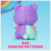 Spin Master Ltd Swisheez Teddy Bear Plush Toy, Retro-Inspired, Purple and Teal with Pink Accents, 7 in