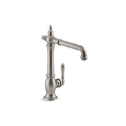 Kohler Artifacts Kitchen Faucet, Single Handle, Victorian-Inspired Design, Vibrant Brushed Moderne Brass, Deck Mounted, 1.5 GPM, 8.5 in Swing Spout Reach, 99266-2MB