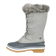 Northside Women's Katsura II Waterproof Insulated Winter Snow Boots, 200g Thinsulate, Faux Fur Collar, D-Ring Speed Lacing, Removable EVA Insole, Light Gray, Size 9