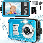 SEREE UP012 Waterproof Camera 16X Digital Zoom with 32GB Card Blue (30MP)