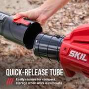 SKIL PWRCore 40V Brushless Leaf Blower Kit, 530 CFM, 140 MPH, 4.0Ah Battery, Charger, Black, BL4713C-13