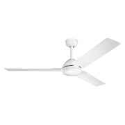 Kichler Todo 56 in. Indoor Ceiling Fan, Contemporary Modern Design, White Finish, 3 Blades, Wall Control, 330025WH