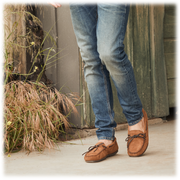 Minnetonka Classic Mocs for Men - Taupe - 7.5M