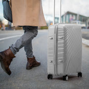 Zimtown 5 Piece PP Hardside Luggage Sets W/Portable Travel Bag