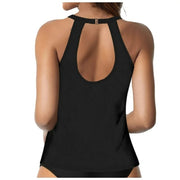 JAKANYQ Women Lace Up Swimwear Tops Underwire Full Coverage Bikini Tops, Black