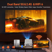 Magcubic Smart Projector HY450MAX, 8K Support, Native 1080P, Android 14 TV OS, Auto Focus, 1100 ANSI Lumens, WiFi 6, 12W HiFi Stereo, HDR10+, 1.0:1 Throw Ratio, White
