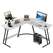 Homall T-GDLBK L-Shaped Gaming Desk 51.2 Inches Corner Office Gaming Desk, White Wood