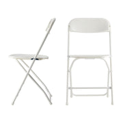 Nazhura Folding Chairs Portable Lawn Chairs for Kitchen and Dinning Room Metal and Plastic Set of 6, White