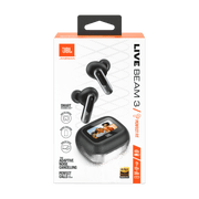 JBL Live Beam 3 True Wireless Noise-Cancelling Earbuds with Smart Touchscreen Charging Case, Purple, 48H Playback, 6 Microphones, IP55 Waterproof