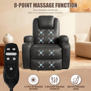 Homall T-LR84LMP0 Power Lift Recliner Chair with Full-Body Massage and Heating, Ergonomic PU Leather, Black