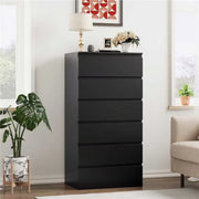 Homfa FPB-250 6 Drawer Tall Dresser for Living Room, Black