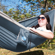 Equip 1P Travel Hammock, Water-Resistant Nylon, Blue Steel Stone, Supports 400 lb, Includes Hanging Kit