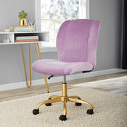 Mainstays MS19-D3-1015-06 Plush Velvet Office Chair, Lilac Bloom
