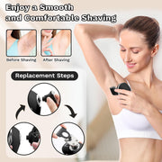 Obacre 5-in-1 Electric Shaver for Women, 7D Floating Head Razor, Waterproof Wet & Dry Cordless Body Groomer with Detachable Heads, Black