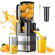 TINANA MP-802T Cold Press Masticating Juicer Machine, 5.4 In Wide Feed Chute, 450W Slow Juicer with Reverse Function