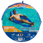 SwimWays 6069706 Spring Float Recliner Inflatable Pool Lounger with Hyper-Flate Valve - 61