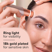 Flawless Finishing Touch Electric Facial Hair Remover with LED Light, 18 Karat Gold-Plated Blades, Lavender Rose Gold, FTFLLAV