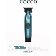 Cocco Hyper Veloce Pro Trimmer, Digital Gap Graphene Blade, High-Torque Brushless BLDC Motor, Cordless, All-Metal Aluminum Alloy, Lithium-Ion Battery, Dark Teal