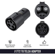 Lectron J1772 Tesla Charging Adapter, 60A & 250V