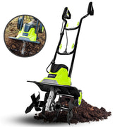 Steelite 14-Inch Corded Electric Tiller, 10-Amp Motor, Lightweight Rototiller for Gardening, 10010518421