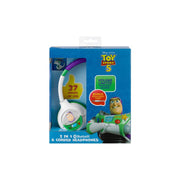 KIDdesigns Toy Story 5 Buzz Lightyear Bluetooth On-Ear Headphones for Kids, Wireless, Kid-Safe Volume, Rechargeable Battery, Multicolor