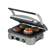 Cuisinart Griddler Electric Sandwich Maker, 5-in-1 Cooking with Reversible Nonstick Plates, Adjustable Dual Temperature Controls, Brushed Stainless Steel, GR-4NNAS