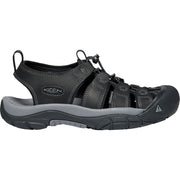 KEEN Newport Leather Hiking Sandals for Men - Black/Steel Grey - 9M