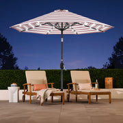 Best Choice Products 10ft Solar LED Lighted Patio Umbrella, Striped Burgundy, UV-Resistant Polyester Canopy, Steel Frame, Push-Button Tilt, Crank Handle, SKY7901