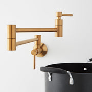 Signature Hardware 955096 Modern Retractable Pot Filler Faucet - Brushed Gold, 4.8 GPM Flow Rate