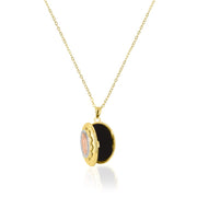 Brilliance Fine Jewelry 14K Gold Plated Sterling Silver Tri-Color Guadalupe Locket Pendant Necklace, 18 in, GZM15962-14KGP