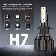 XWQHJW Kia Sorento 2020 LED Headlight Bulbs Combo 9005 High Beam H7 Low Beam 6000K White Set of 4