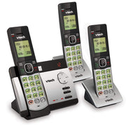 VTech Communications Cordless Phone System, Expandable DECT 6.0 Technology, 3 Handsets, Digital Answering System with 22-Min Recording, Caller ID, Silver/Black