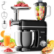 Honinst 1101BG 7-IN-1 Multifunctional Stand Mixer, 6.5 QT 8-Speed Tilt-Head Kitchen Mixer, Black