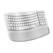 Logitech Wave Keys Wireless Ergonomic Keyboard with Cushioned Palm Rest, Multi-Device Bluetooth Connectivity, Off White, 920-012275