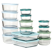 Anchor Hocking 15408WM25 32-Piece Glass Food Storage Containers with Colorful BPA-Free Lids