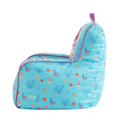 Idea Nuova Disney Little Mermaid Ariel Toddler Square Bean Bag Chair, 18in, Polyester, Kid-Friendly, Indoor, WK322204