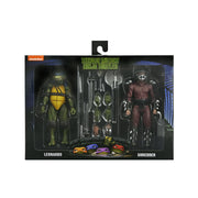Neca 54515 Teenage Mutant Ninja Turtles (1990): Roof Top Battle Shredder Vs Leo Action Figures with Interchangeable Hands and Various Weapons (7
