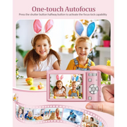 Facvoer Digital Camera, FHD 1080P Camera, Digital Point and Shoot Camera with 16X Zoom Anti Shake, Compact Small Camera for Boys Girls Kids, Pink