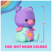 Spin Master Ltd Swisheez Teddy Bear Plush Toy, Retro-Inspired, Purple and Teal with Pink Accents, 7 in