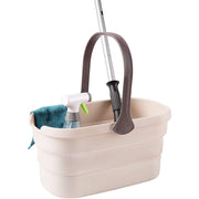Eyliden Collapsible Plastic Bucket with Handle Grip for Mop Cleaning Washing Fit Sponge, Flat