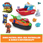 Spin Master PAW Patrol Dino Patrol Box Toy Vehicle Two 2-Pack with Sea Patroller and Hovercraft, Multicolor