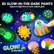 Syncfun Glow in the Dark Rock Painting Arts and Crafts Kit for Kids Ages 6-12, 43 Pieces