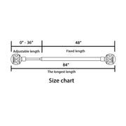 H.VERSAILTEX Adjustable Single Black Stainless Steel Curtain Rod with Ball Cage Finials, 48-84 in